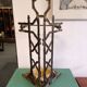 Bamboo imitation umbrella stand in enamelled cast iron circa 1930
