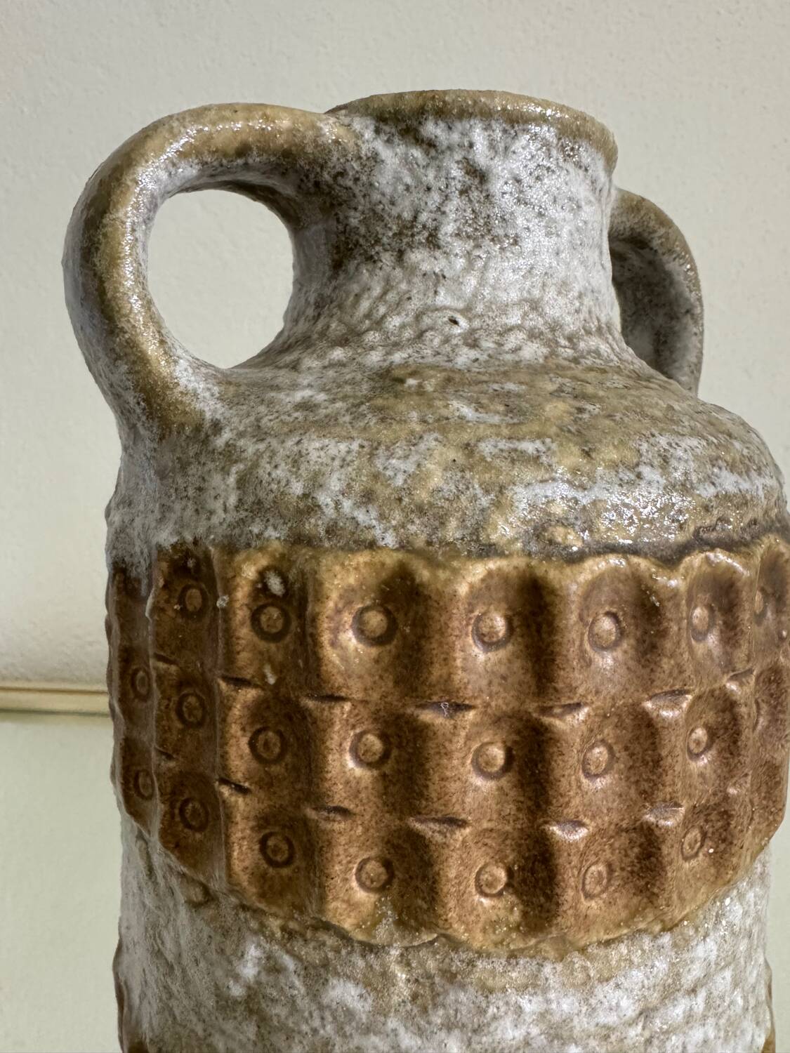 German ceramic vase with handles from the 60s