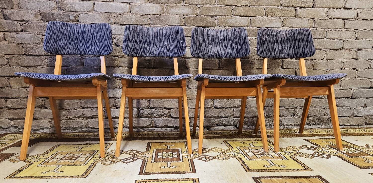 Set of 4 vintage 1960s Scandinavian chairs