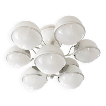 White Chandelier Mod. 2042-9 by Gino Sarfatti for Arteluce, Italy, 1960s