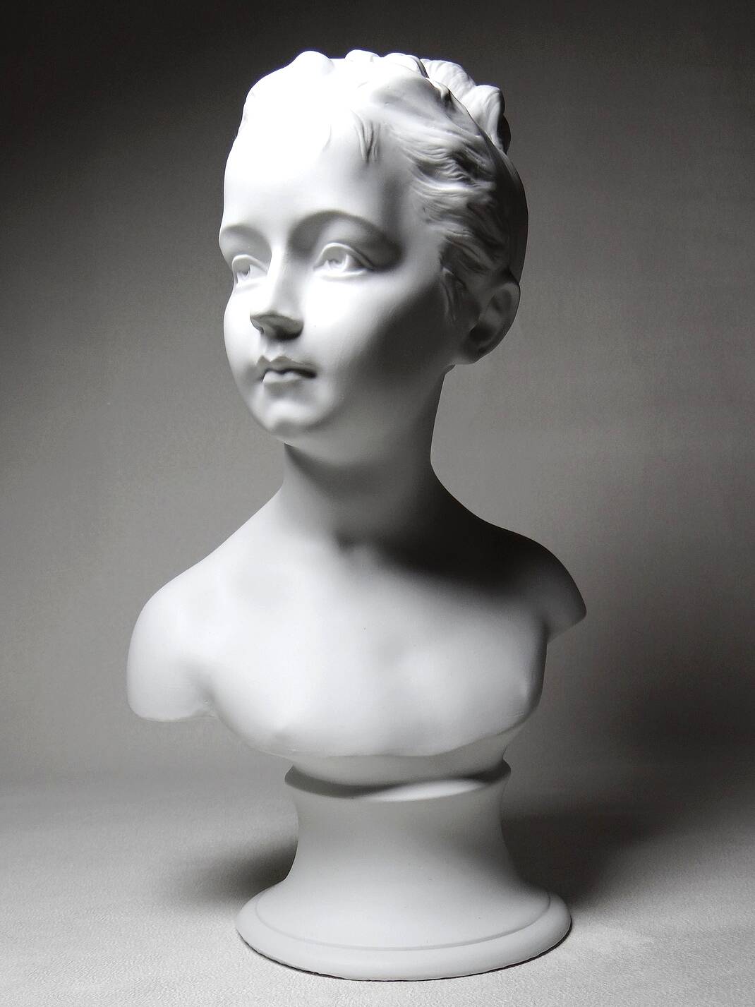 Limoges porcelain biscuit bust C. Tharaud, Louise Brongniard