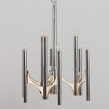 Italian chrome chandelier from Sciolari pendant lamp, 1970