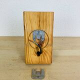 Pine and opaline globe wall lamp from the 70s