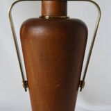 Vintage lamp base Maison le Dauphin in mahogany and brass.