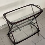 Cesare Lacca 1950 Italian Bar Cart with Brass Wheels