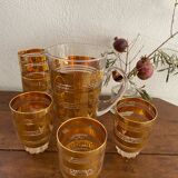 Vintage golden orangeade service.