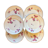 Set of 6 flat plates DRB Limoges