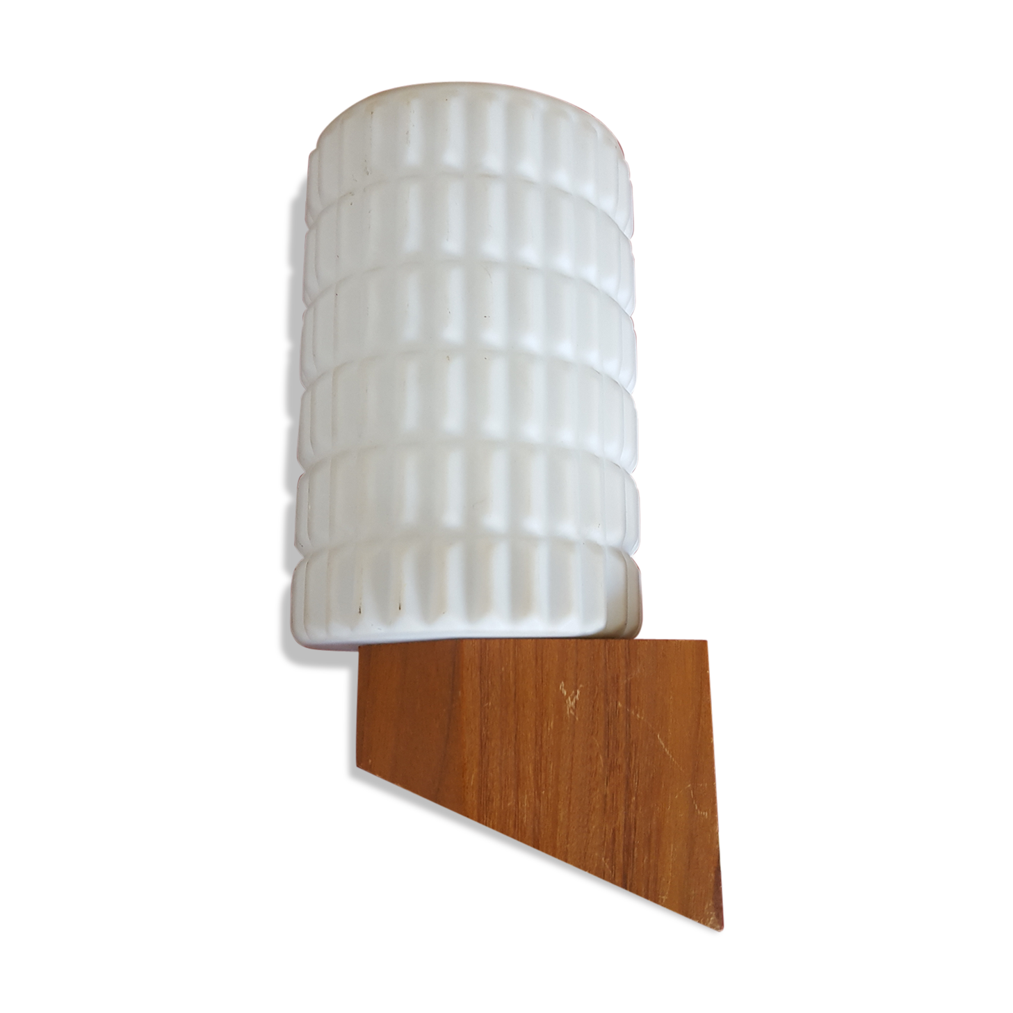 Wall light vintage teak philips opaline