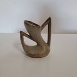 Vintage zoomorphic ceramic vase Vallauris 1970s