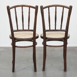Set of 2 original vintage Thonet bistro design chairs