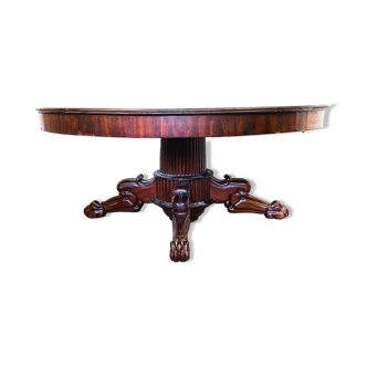 Napoleon III dining table in mahogany and 19th century veneer