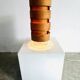 Large Cylindrical Pine Veneer Table Lamp By Hans-Agne Jakobsson For Ab Ellysett, Sweden 1960S