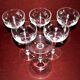 Lot de 6 verres à eau ou vin rouge vintage en  verre soufflé gravé 13.2cm ht