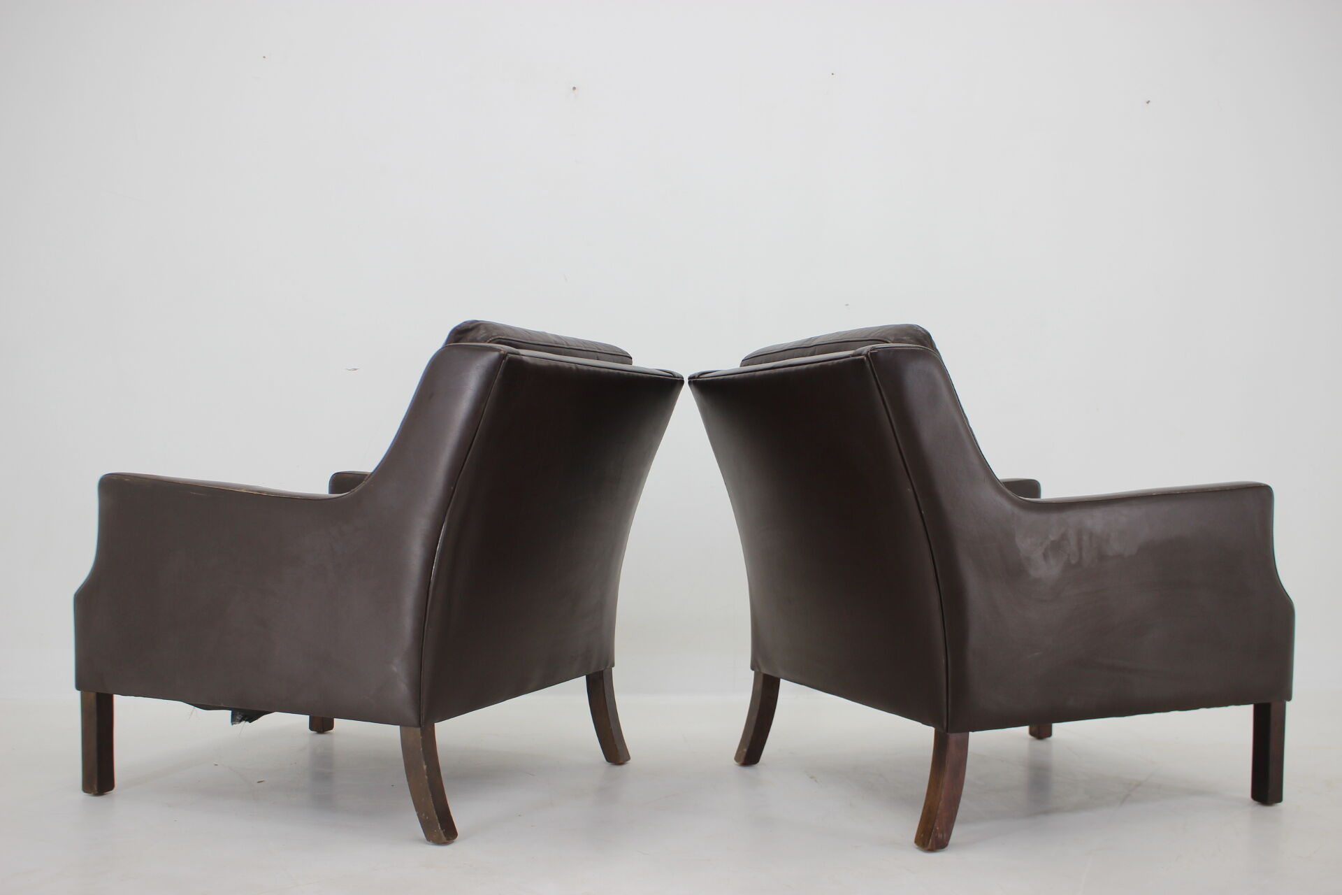 1970s pair of leather armchairs,denmark