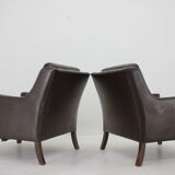 1970s pair of leather armchairs,denmark
