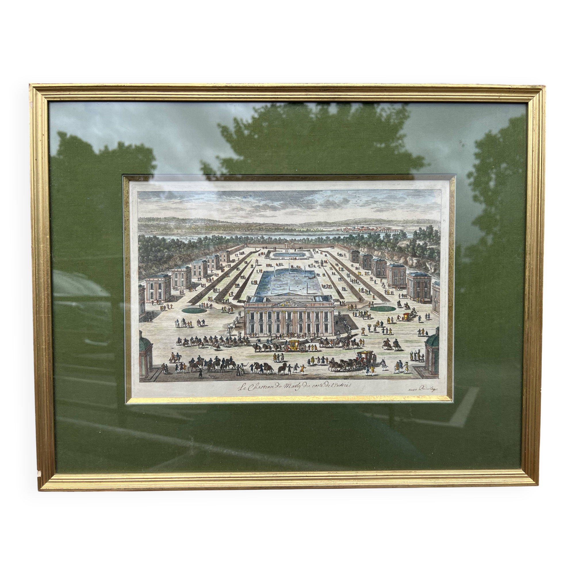 18th century optical view – Château de Marly – Old engraving