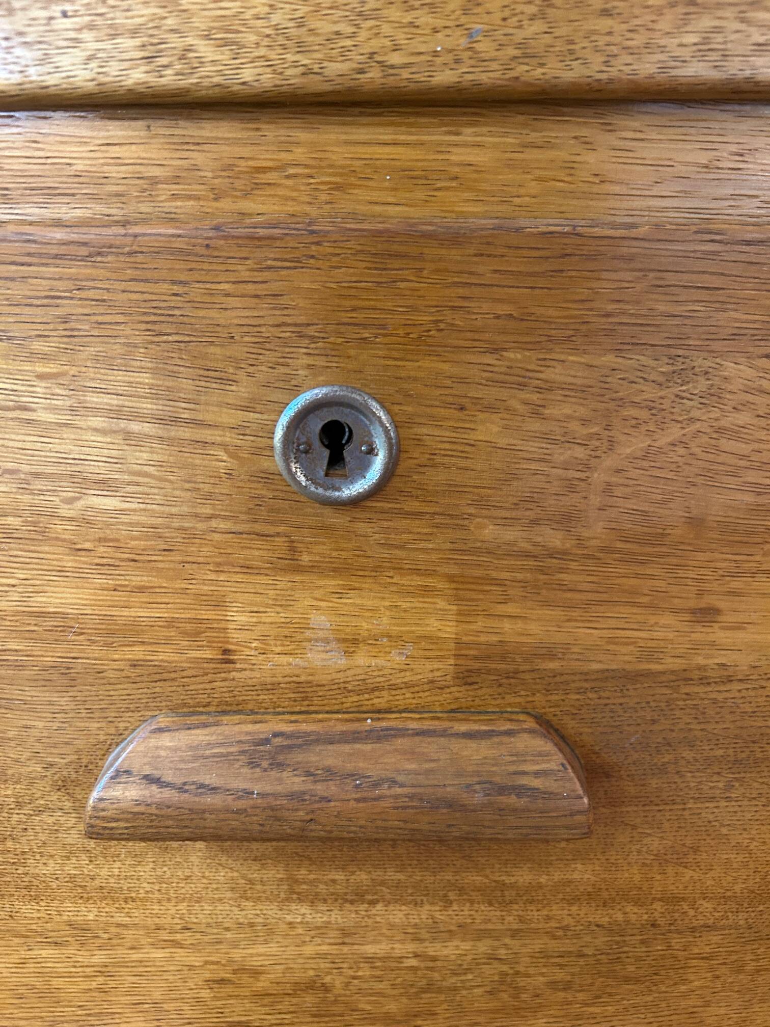 solid oak workshop cabinet, 1950