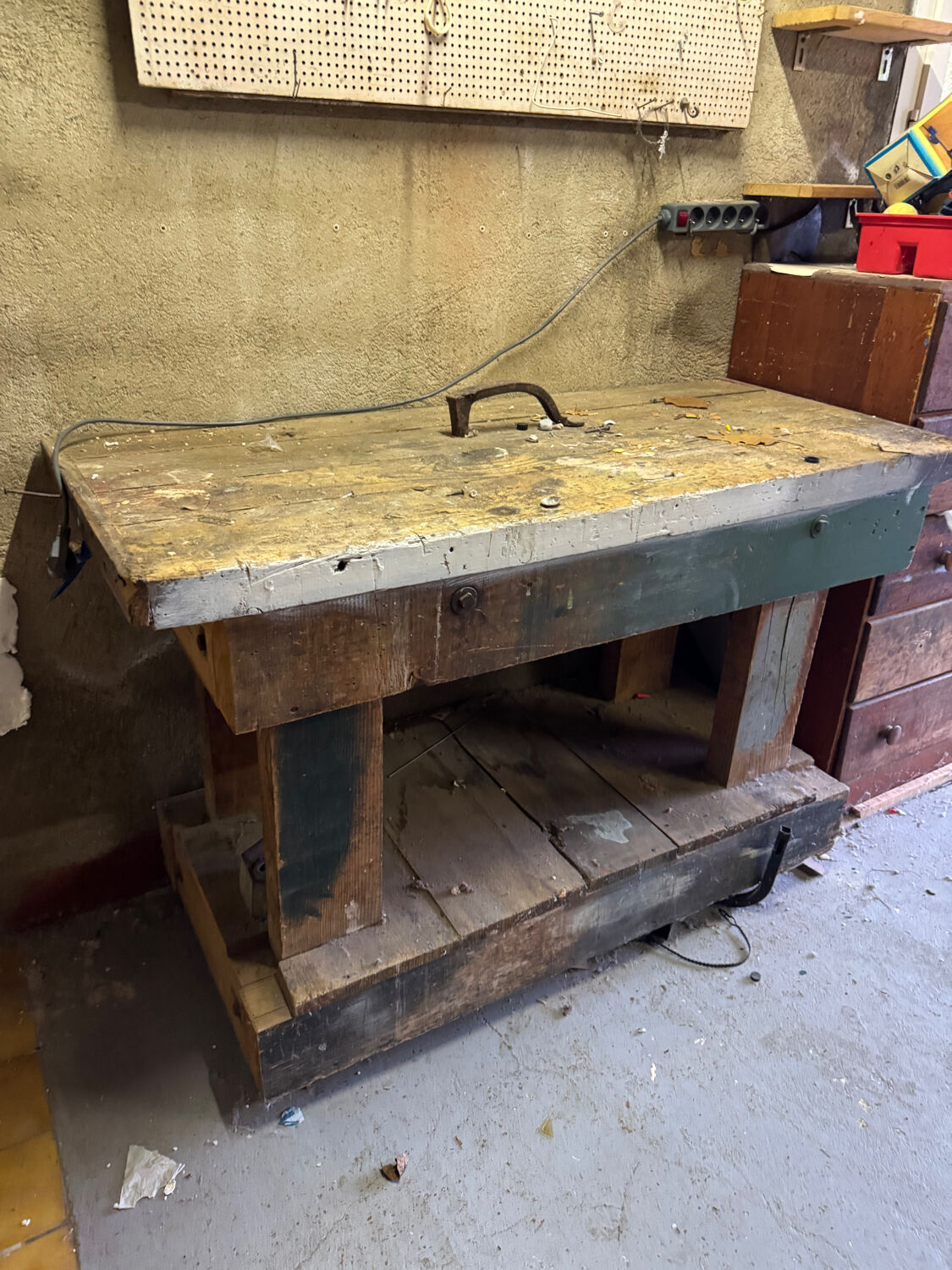 Small old carpenter's workbench