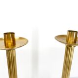 Pair of Scandinavian brass candlesticks Ivar Ålenius Björk for Ystad Metall 1960