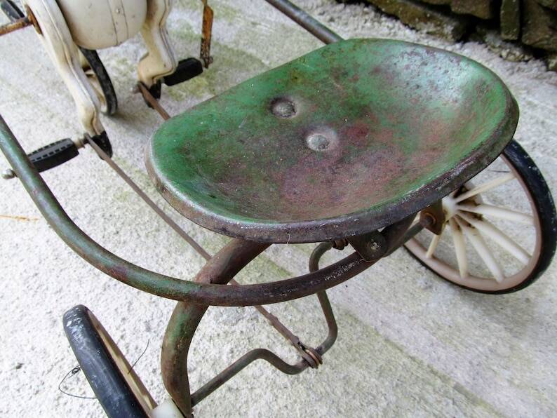 Soviet USSR childs pedal horse car antique vintage childs toy treasure 1950
