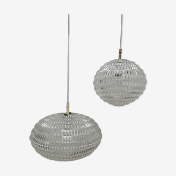 Pair of "diamond" suspensions by Aloys F. Gangkofner for Erco, 60s