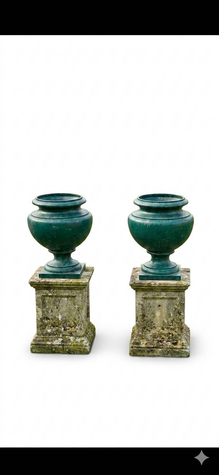 Paire de vases medicis XIXème en fonte