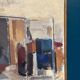 Large original Swedish oil on canvas - 'Blue Bottle and Books' by Gustav Adolf Johansson - 1962 - vintage and framed