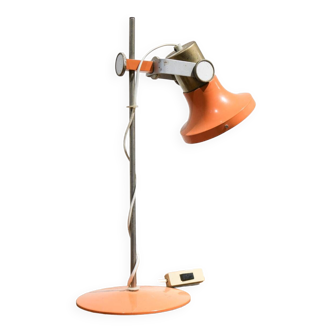 Lampe de bureau orange et métal