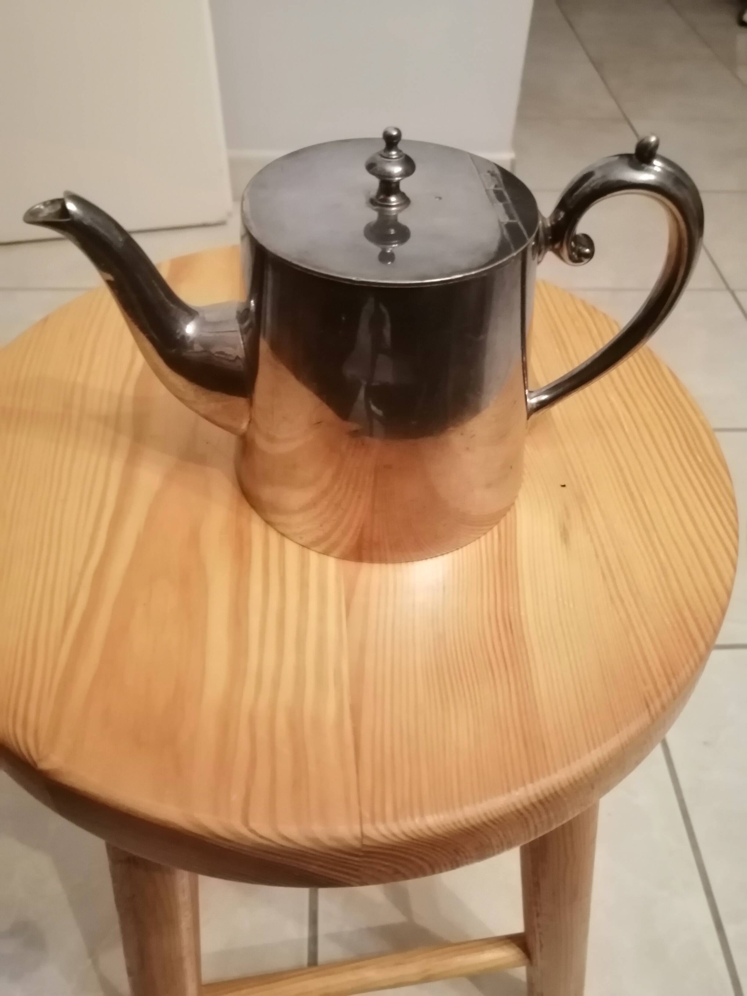 silver-plated teapot