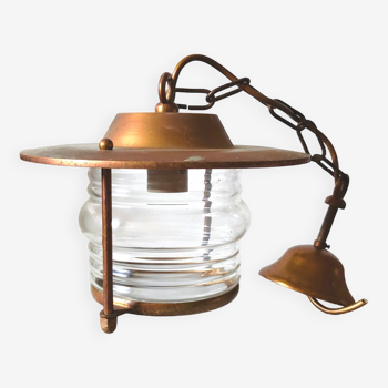 Brass and glass pendant light Design Foresti and Suardi