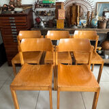 5 chaises empilables vintage — Rainer Schell  Schlapp Möbel 1960s