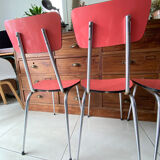 Set of 4 vintage red Formica chairs