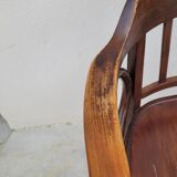 Office chair signed Baumann bistro style curved wood - 1930s