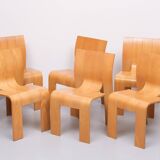 6 Gijs Bakker Strip Chairs for castelyn 1970s