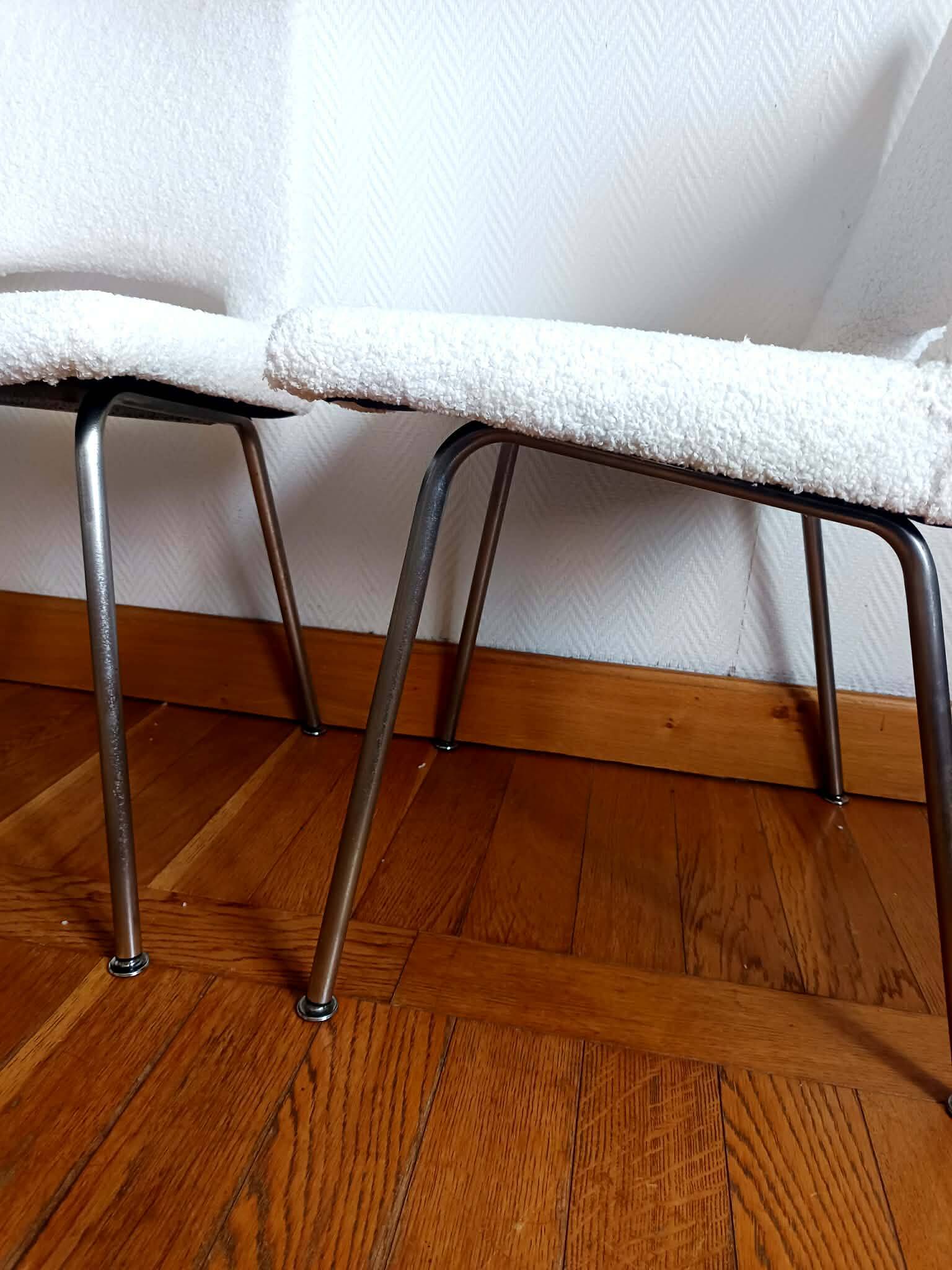 Paire de chaises bouclettes Georges Frydman 1960