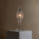 Vintage Murano glass table lamp – leaf-shaped glass with blue details – Italy 1980s