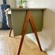 Bureau scandinave en teck restauré - Pieds compas