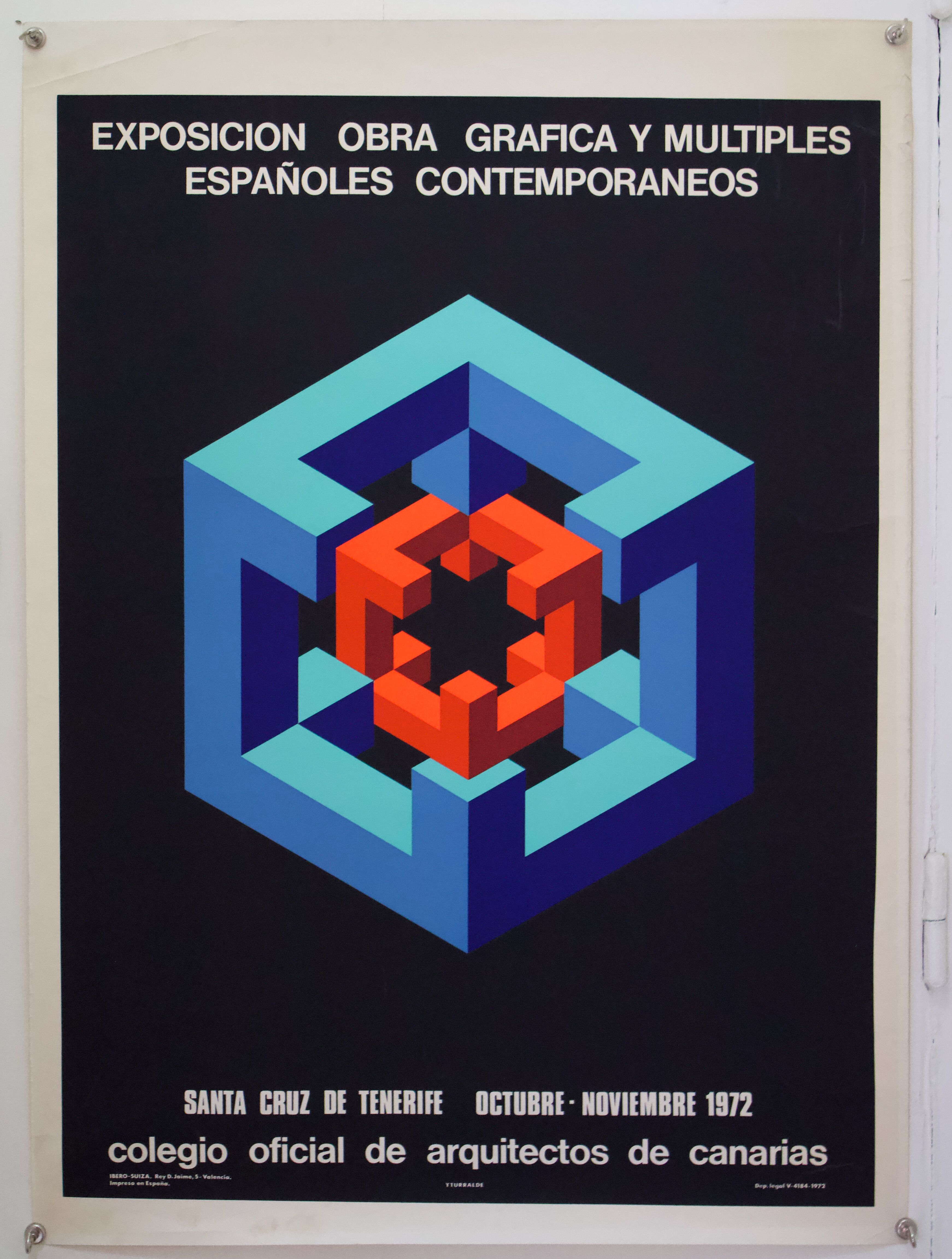 Poster of the Exhibition of Multiple and Contemporary Graphic Arts of Santa-Cruz de Tenerife in 1972
