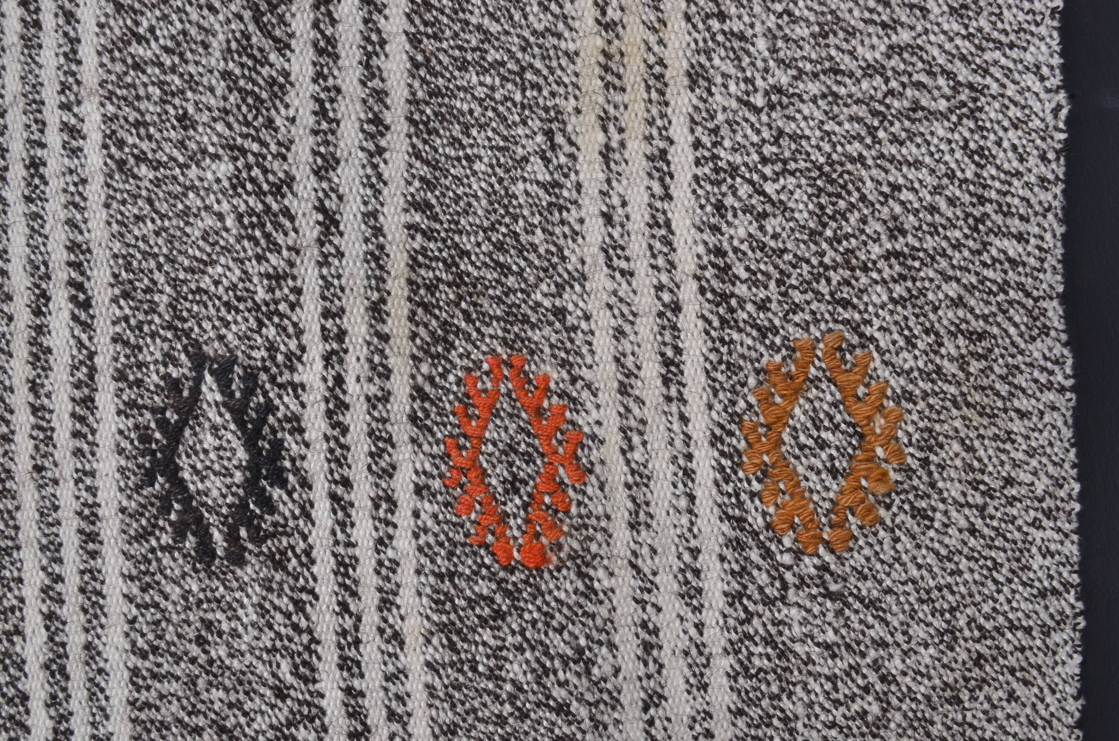 Tapis Kilim à Rayures Oushak Turc skuc304