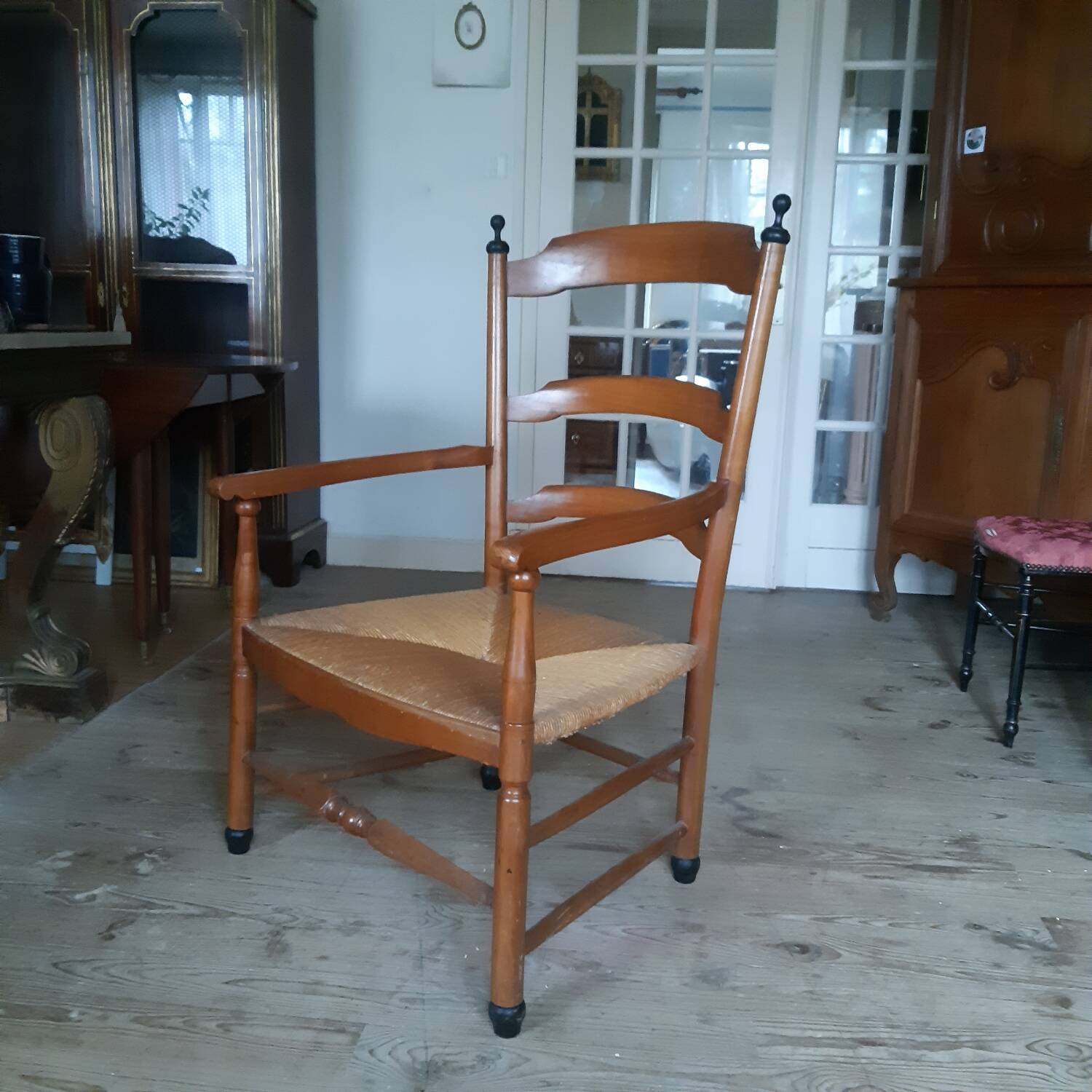 Large straw armchair