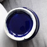 Large vintage blue and gold vase