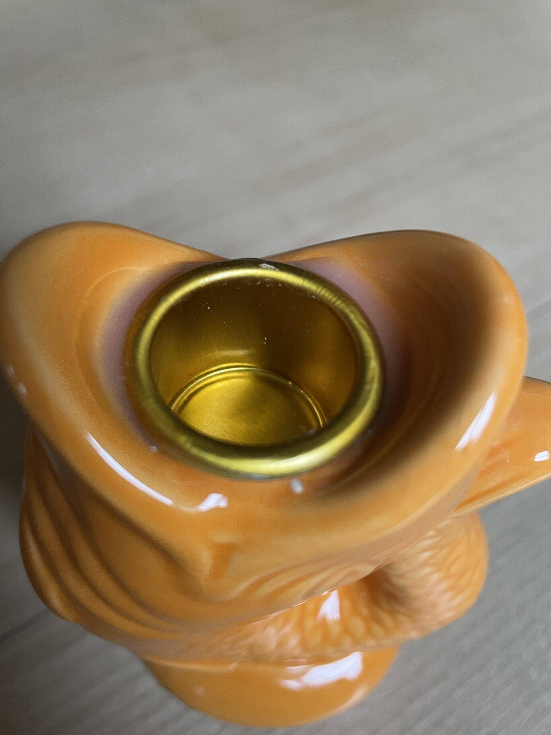 Bougeoir poisson orange