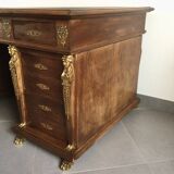 Empire desk with mahogany and oak pedestals