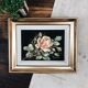 Painting on velvet "La rose" signed L. Boucher