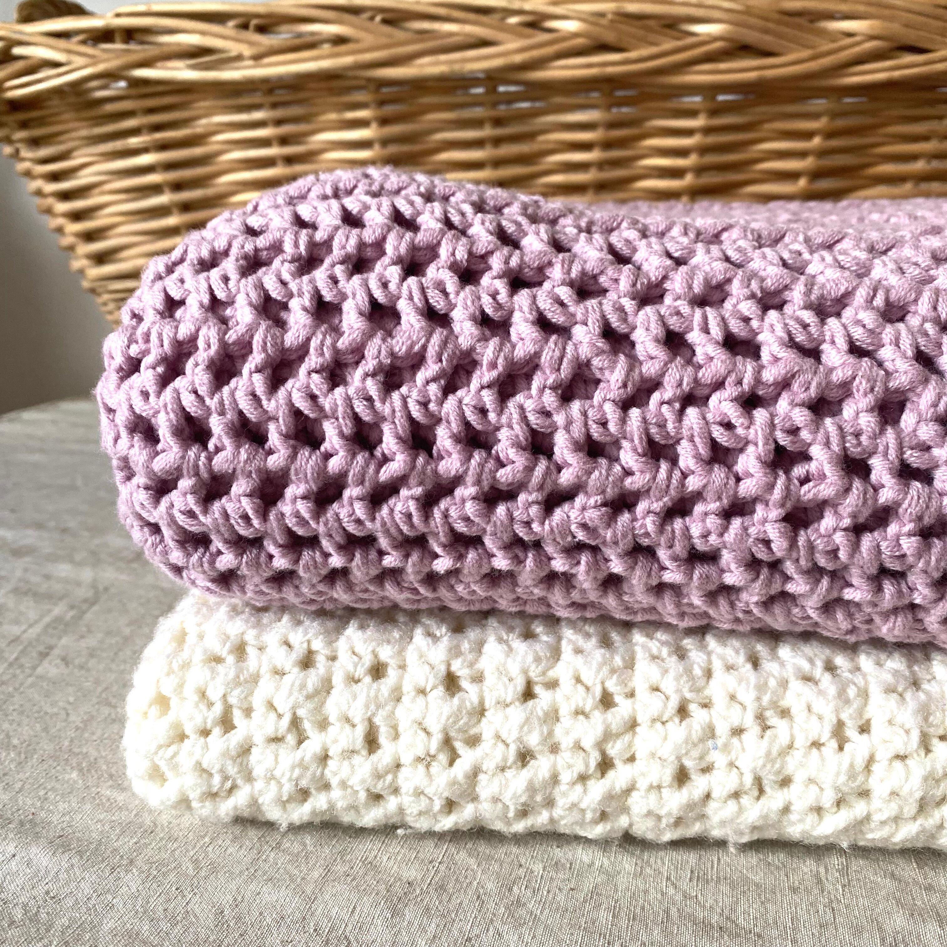 Couverture crochet lilas 192x66