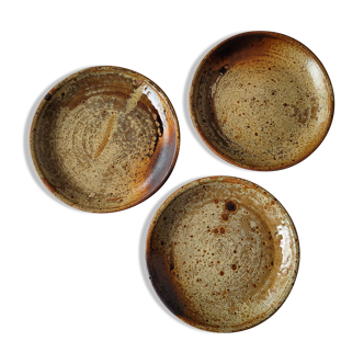 Lot de 3 coupelles en grès pyrité