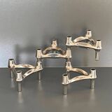 4 modular Nagel candlesticks. Vintage 70s