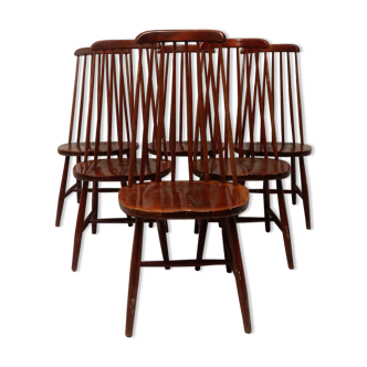 Série de six chaises à haut dossiers