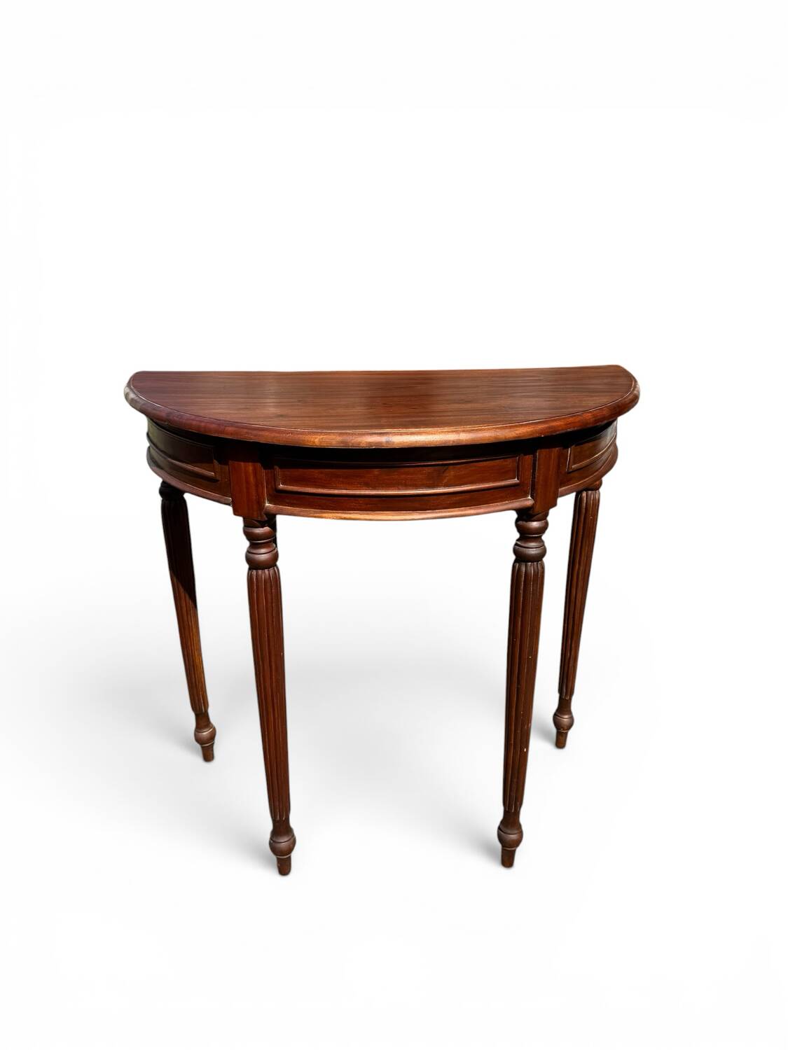 Small demi-lune console – solid mahogany – Louis XVI style