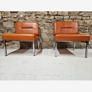 Pair of vintage low chairs 1970"
